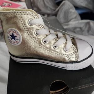 Brand New Gold Shimmer Converse